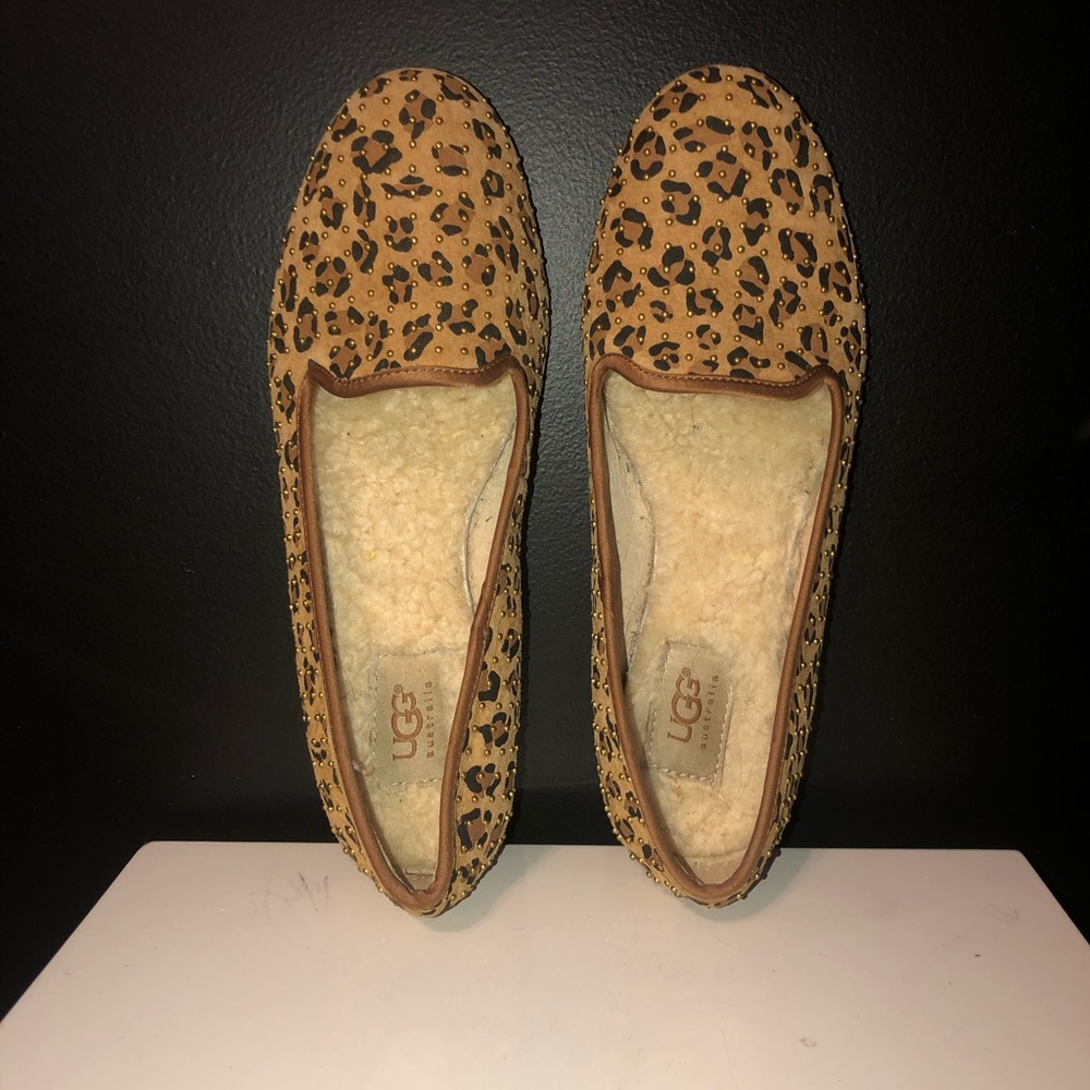 UGG Studded Leopard Genuine Sheepskin Loafer